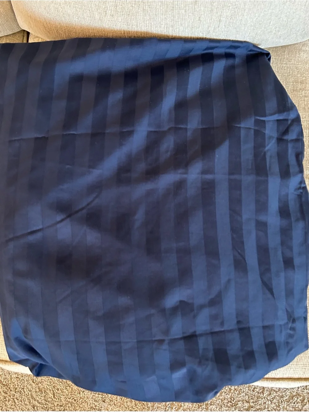 Charter Club Navy Blue Damask Striped Duvet Cover size - Queen/Full